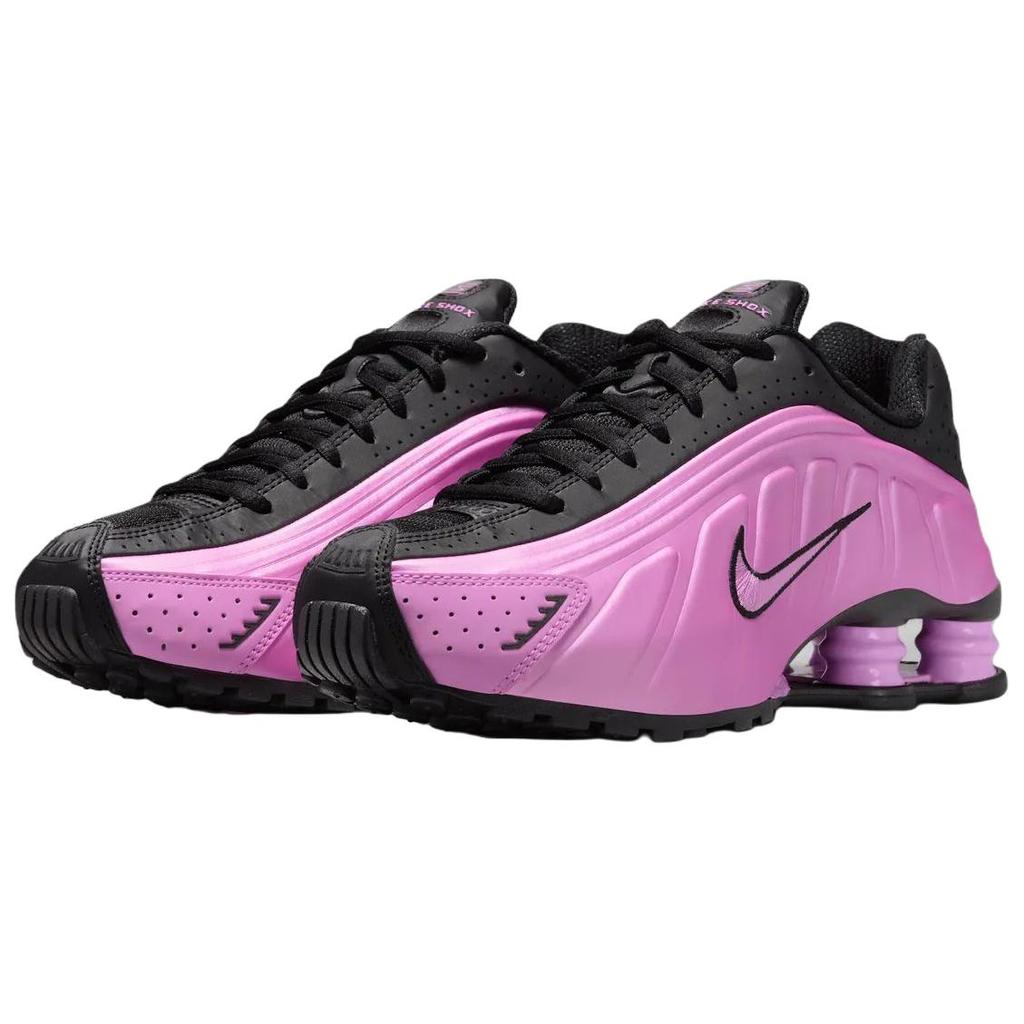 Nike Shox R4 Comfortable Breathable Rebound Running Shoes Women Sneaker Black Purple AR3565-014