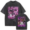 Tricou Vintage Spală Rapper Rapper Lil Uzi Vert Grafic Bărbați Femei Bumbac Casual Supradimensionat Tricouri Hip Hop Retro Streetwear