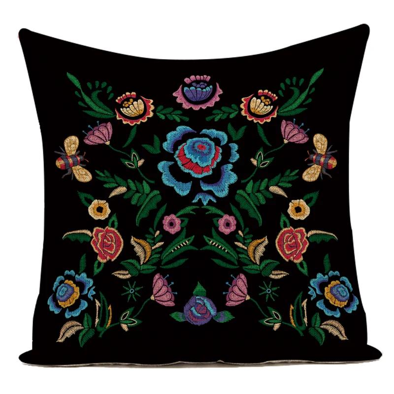 Polyester Boho Geometric Mandala Flowers Decorative Pillows Sofa Home Bedroom Cushion Cover Pillowcase