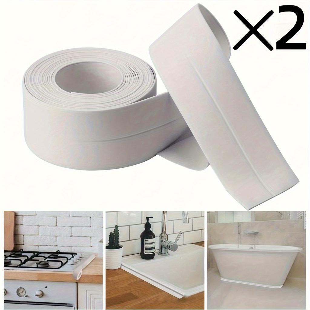 59in/2/4 Rolls Kitchen & Bathroom Waterproof Sealing Tape, Self-Adhesive Seam Strip for Instant Application, No Tools Needed, Peel and Stick