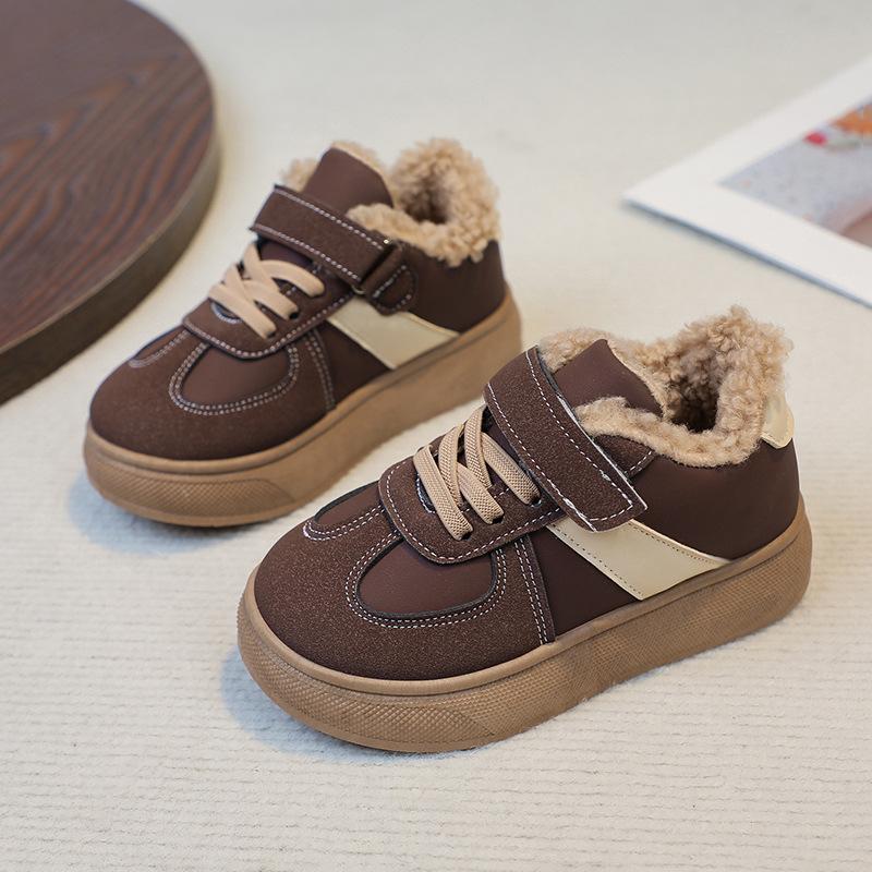 Children's Cotton Shoes Autumn Winter New Retro Non-Slip Fleece-Lined Warm Girls' Shoes Boys' Snow Boots