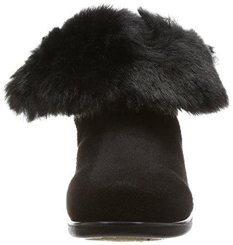 Nouvelle Vogue Relax Rain Shoes, Fluffy Fur 2-Way Rain Short Boots, Black, Size 23 Cm
