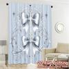 Set Of 2 Modern Curtains Christmas Bow Holly Ornaments Print Polyester Easy Install Decorations Outdoor Ldeal Curtain
