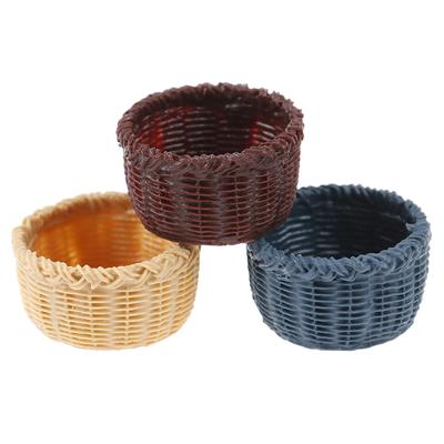 1:12 Dollhouse Miniature Resin Mini Storage Basket Model Decor Accessories