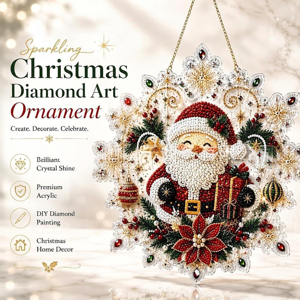 Acrylic Board Christmas Snowflake Pendant Clear Hanging Suncatcher for Adults