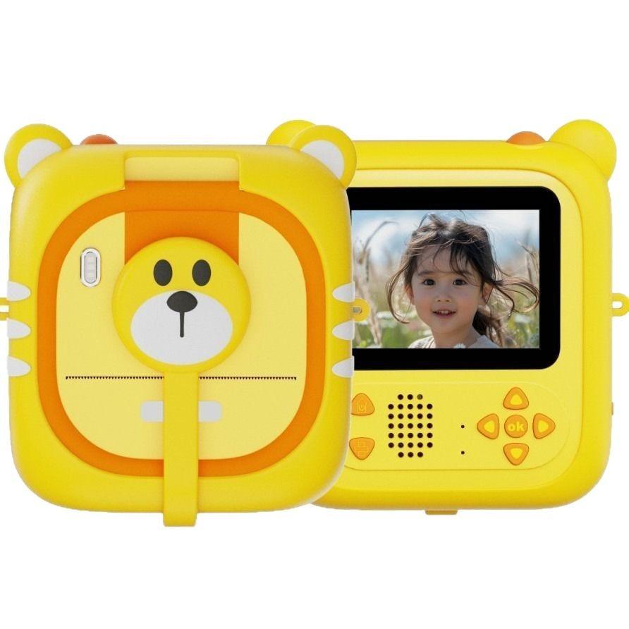 New Children's Photo Printing Camera Prints Thermal Paper Photos in Time Cartoon Flip Lens Multi-color Printing Paper HD Video