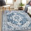Washable Rug Non-Slip Ultra-Thin Living Room Area Rug, Stain Resistant Vintage Carpet for Bedroom Dining Room Office