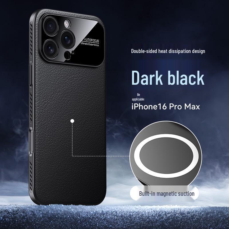 

Кожаный чехол для iPhone 17 с теплоотводом, магнитной зарядкой и полной защитой от падений iPhone 17