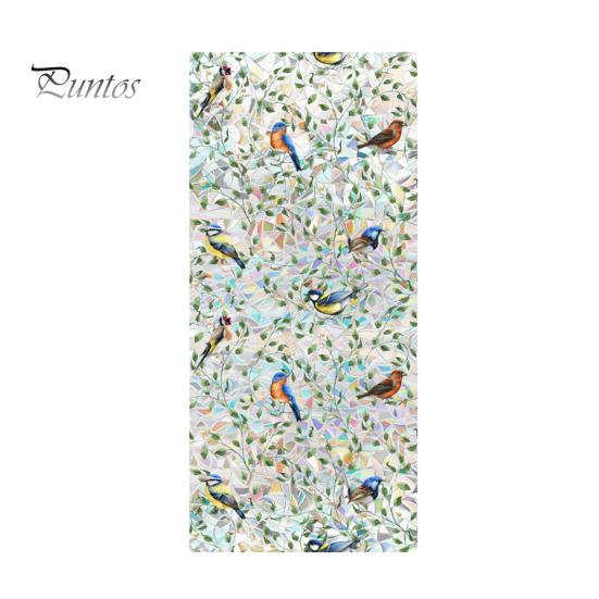 Floral Rainbow Static Sticker Window Privacy Film UV Protection Glass Sticker Non-Adhesive Window Cling for Home Bedroom Living Room Decor