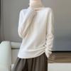 Women's Warm High-Neck Wool Sweater: Thick, Loose, Casual Base Layer for Autumn/Winter