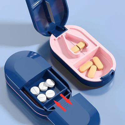 Medikamenten-Pillendose Tragbarer Tablettenschneider Teiler Pillendose Aufbewahrungsbox Pillen-Tabletten-Schneider Teiler Gesundheitswesen Pillenhalter