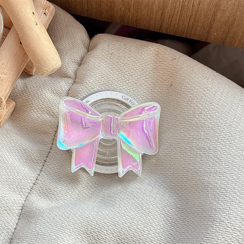 

Wind Three-Dimensional Bow Decoration Internet Celebrity Mobile Phone Airbag Holder Magnetic Women S Ring Original Gift