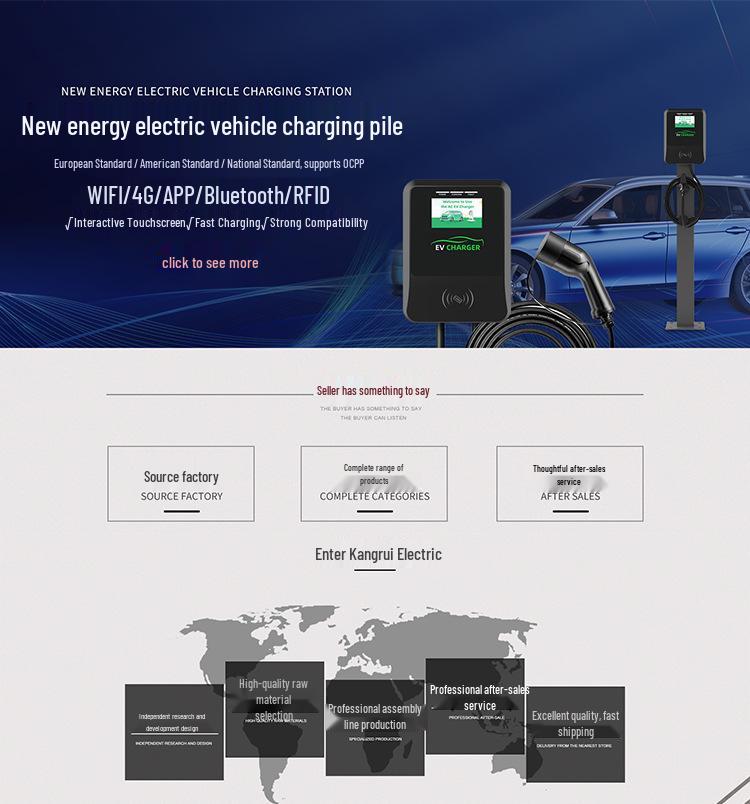 Dual-Gun 44kW EV Charger, OCPP Compatible - AC Charging Pile for National & European Standards