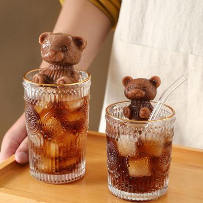 Praktická opakovaně použitelná flexibilní přenosná DIY kreslená forma na zmrzlinu do kuchyně Bear Forma na ledové kostky