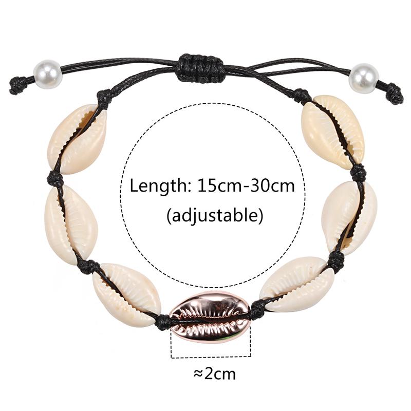 Fashion Bohemia White Shells Bracelet For Girls Women Rope Chain Beach Holiday Jewelry Conch Seashell Bracelets Girlfriend Gifts