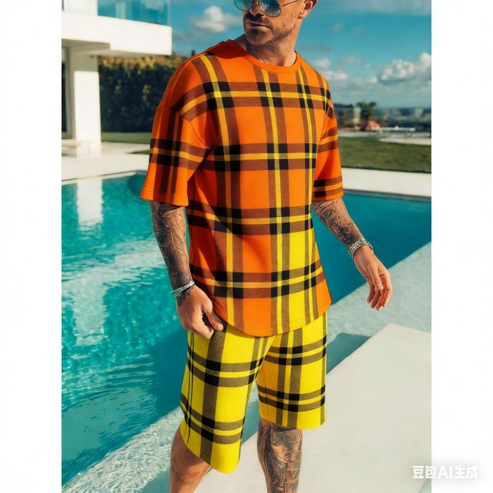 Men's 3D Printed T-Shirt and Shorts Set