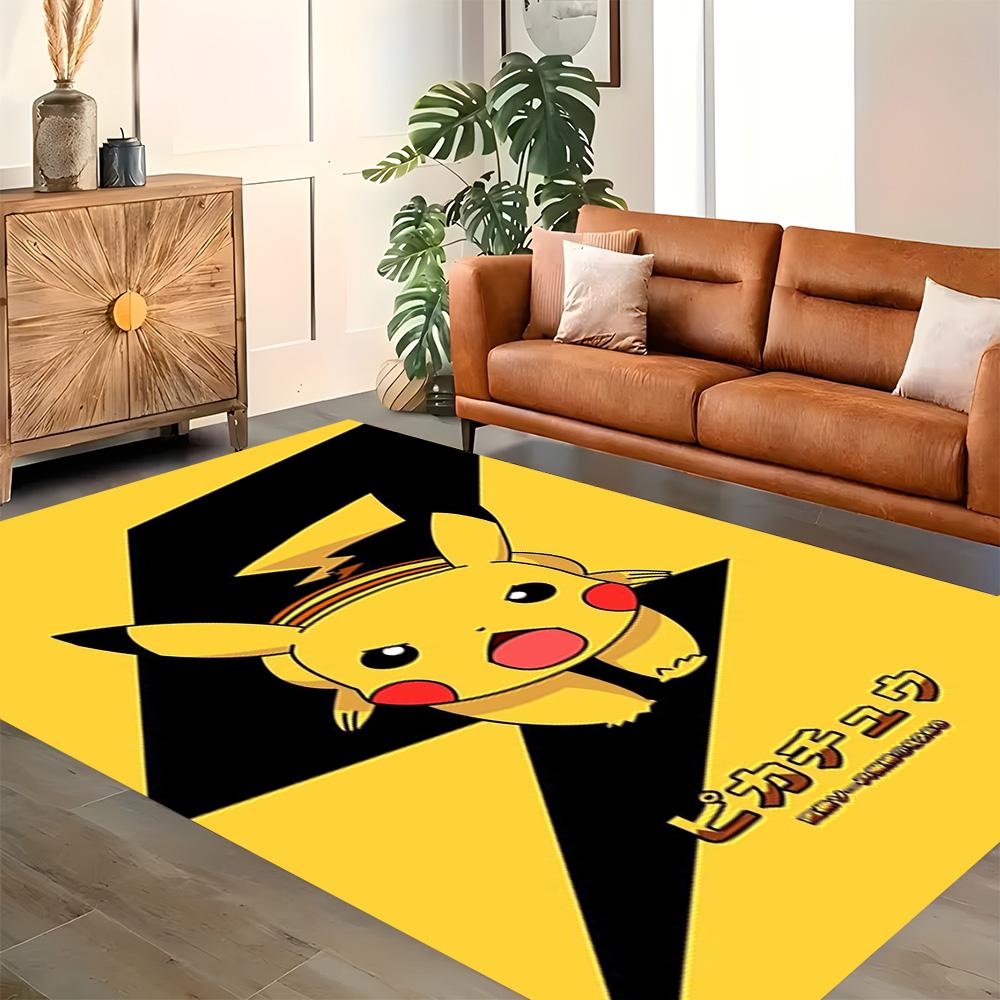 Pikachu Adventure Begins rug for living rooms, bedrooms, home décor, and as gifts.