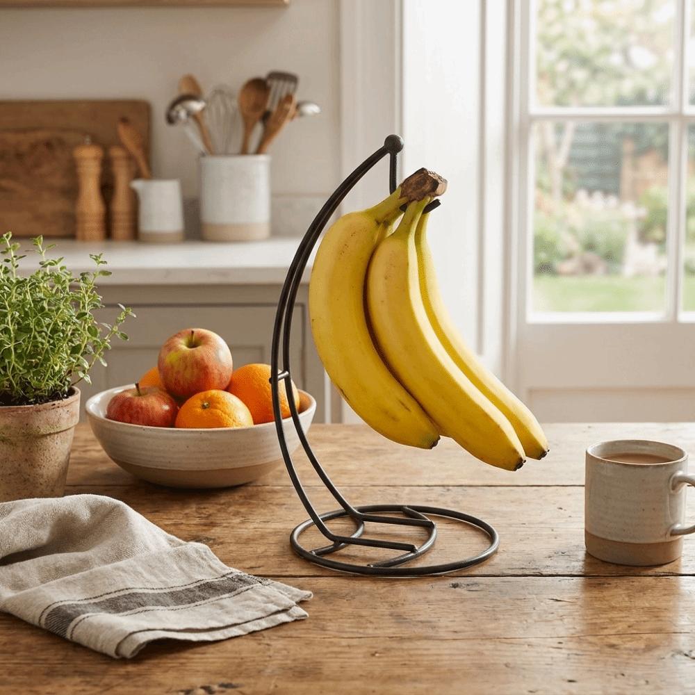 Rust Proof Banana Holder with Base Fruit Vertical Storage Rack Metal Banana Rack Living Room