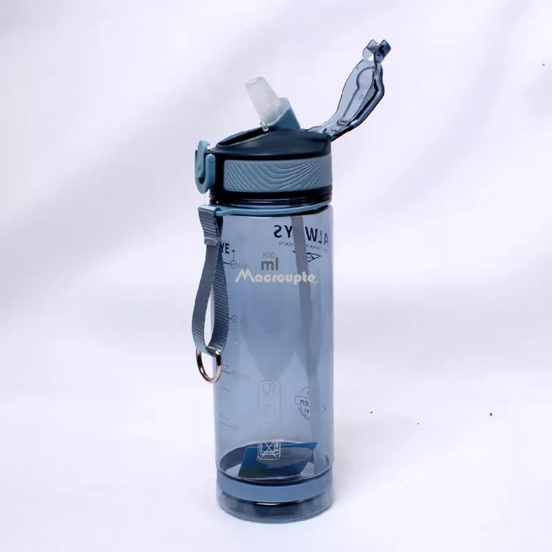 800 ml Sportwasserflasche mit Strohhalm für Camping Wandern Outdoor Kunststoff transparente BPA-freie Flasche für Männer Trinkgeschirr