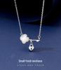 925 Sterling Silver Four-Leaf Clover Key Lock Necklace, Personalized Design, Brightens Skin Tone, Slimming Clavicle Chain, Fashionable for Women