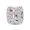 copper Rubiks Cube Pet Cat Charm Pink CZ Bead Charms Dangle Pendant Compatible With Authentic Charm Bead Charms Bracelets Women Do It Yourself Jewell