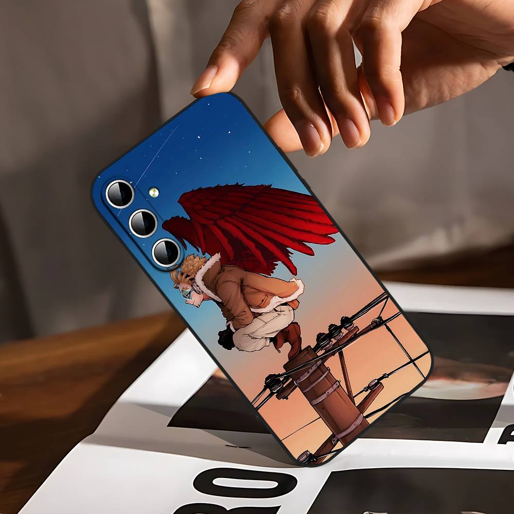 Hawks BNHA M-MHA Phone Case For Samsung Galaxy S24/S25/S22/S30/Note20/Lite/Ultra/5G/Plus/FE Soft Black S22plus5G