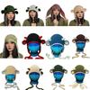 Cartoon Crochet Hat Winter Beanie Cap Long Rabbit Ear Skull Cap Cosplay Party Hat for Teens Adult Universal Headdress