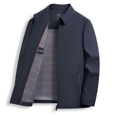 New Men's Jacket Spring and Autumn Jacket Middle-aged High-end Business Casual Jacket Dad Lapel Top