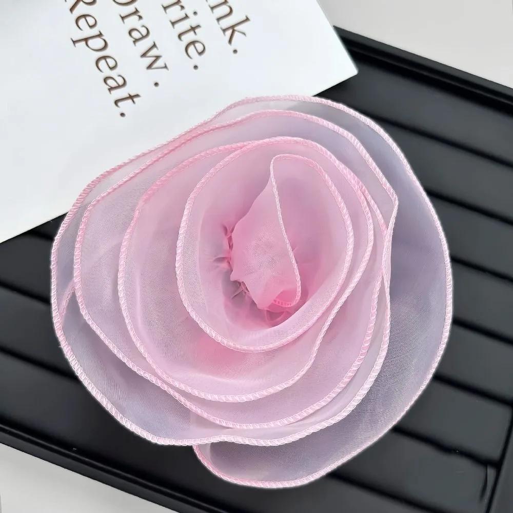 Multi-layer Organza Large Flower Patch Chest Flower Handmade Clothing Patch Brooch Accessories 3D Clothes Appliques Sewing