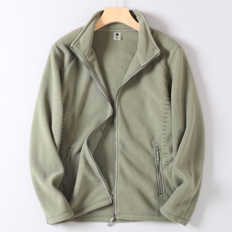 Foreign Trade Export Surplus Autumn and Winter Double-Sided Fleece Jacket for Men, Loose Casual Stand Collar Warm Fleece Coat