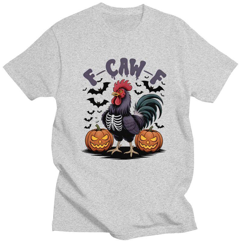 Male FCawF Humor Crow Funny Gothic Chicken T Shirts Round Neck Short Sleeve 100 Cotton TShirt Casual Streetwear Clothing