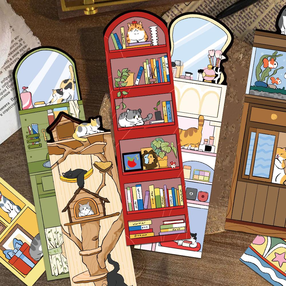 30Pcs/Set Funny Cat's Leisure Time Bookmarks Fashion Stationery School Office Supplies