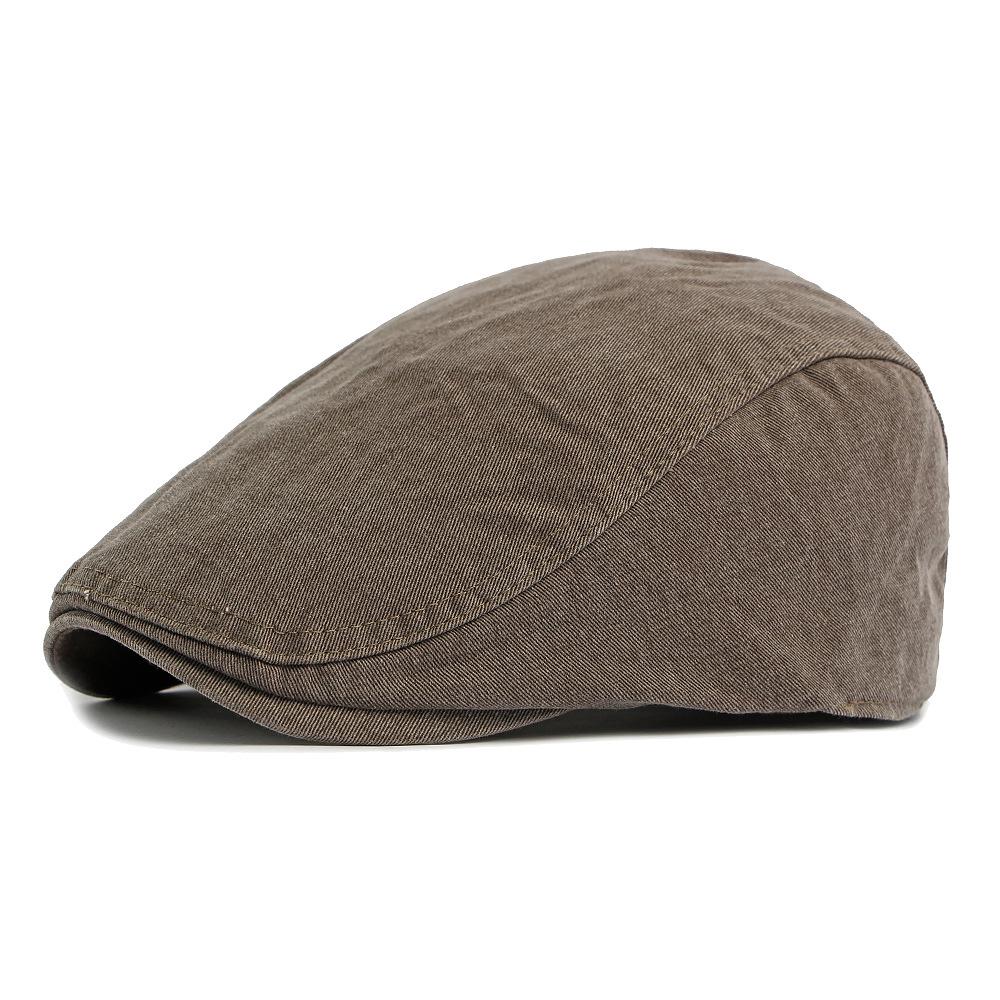 Cotton Cap Men's Forward Cap Solid Color Beret British Retro Front and Reverse Cap