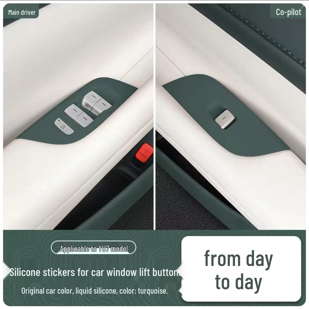 Compatible with 25 Xiaomi YU7 Models: Car Door Window Lift Panel Sticker & Button Frame Pad.