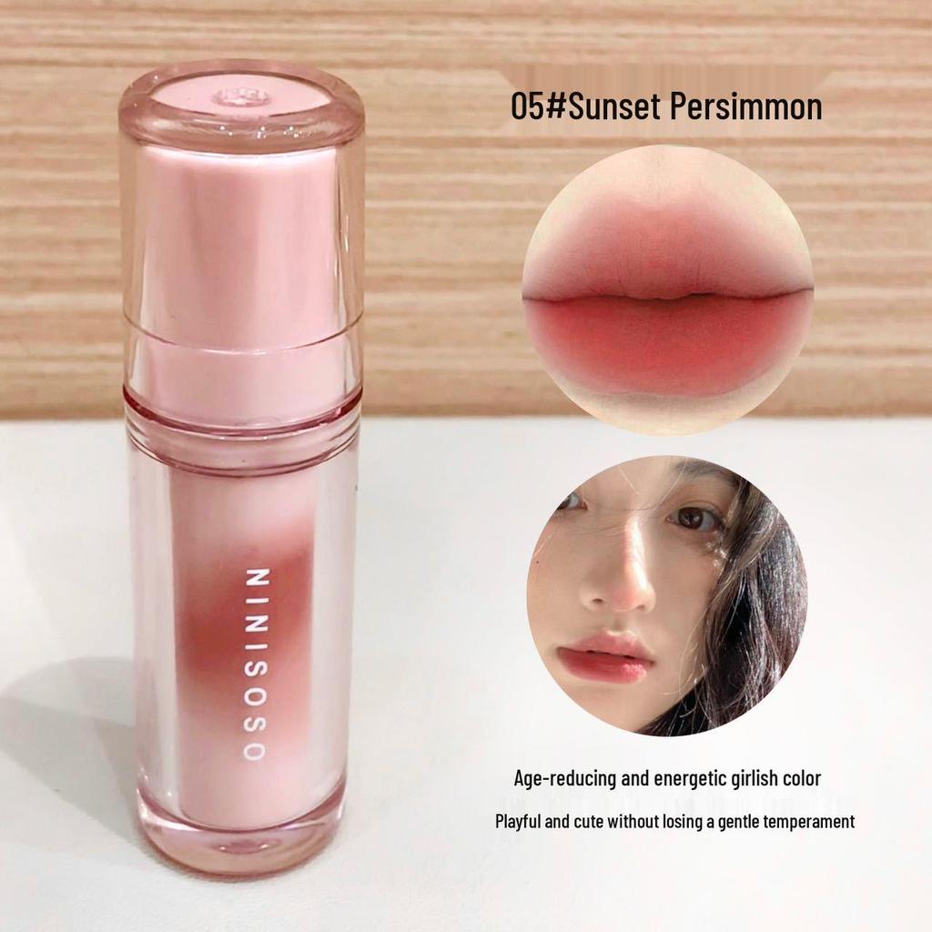 NINISOSO Tulle Mist Dot Soft Matte Lip Glaze - Pigmented Low Saturation Summer Light Makeup Lip Mud.