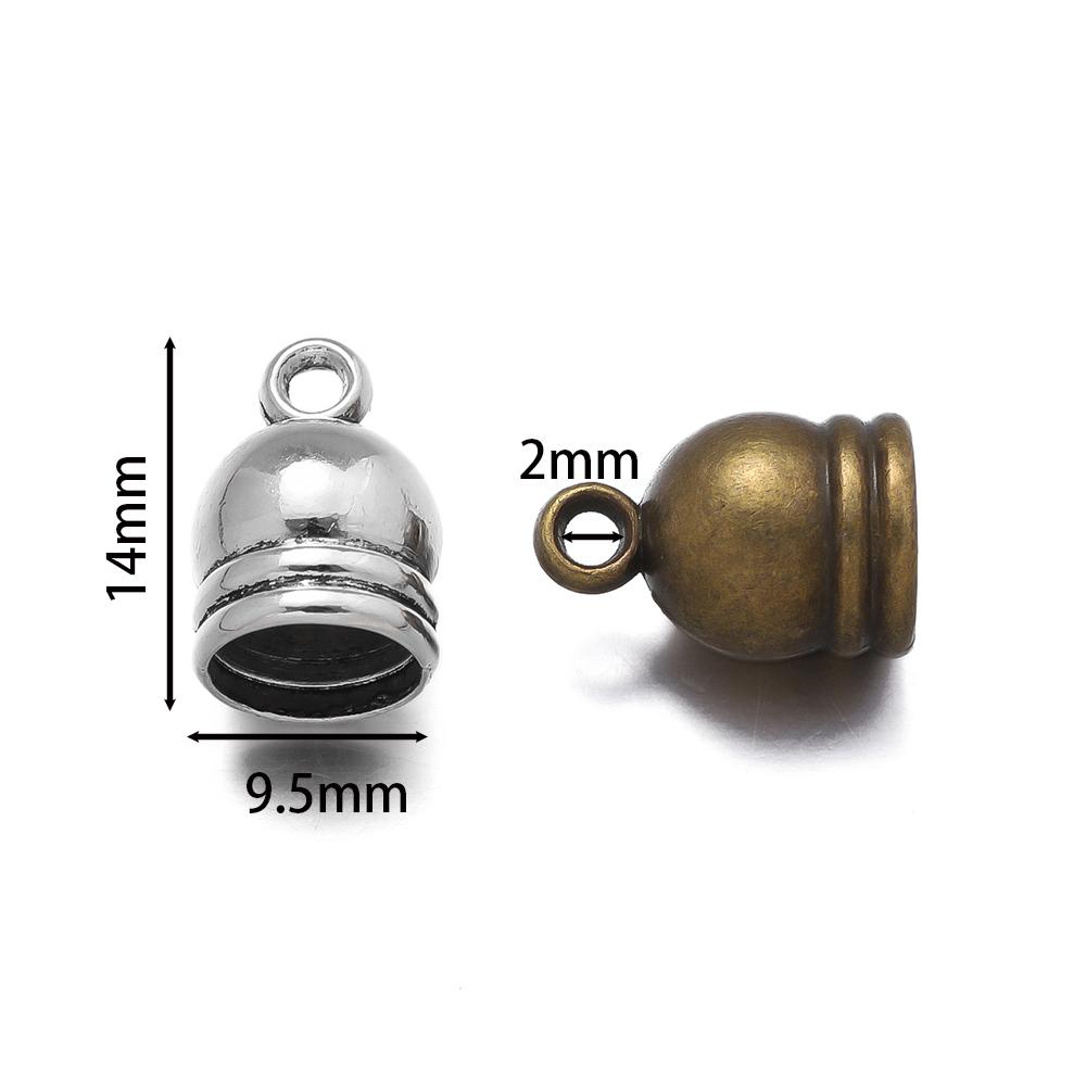 10Pcs/lot Necklace End Crimp Bead Leather End Caps Cord Cover Necklace Bracelet End Tip Cap DIY Jewelry Making Finding