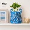 Environmentally Friendly Plant Holder 3D Printed Octopus Planter, Artistic Coastal Pot, Decorative Sun Resistant Garden Ornament Container for Cactus,