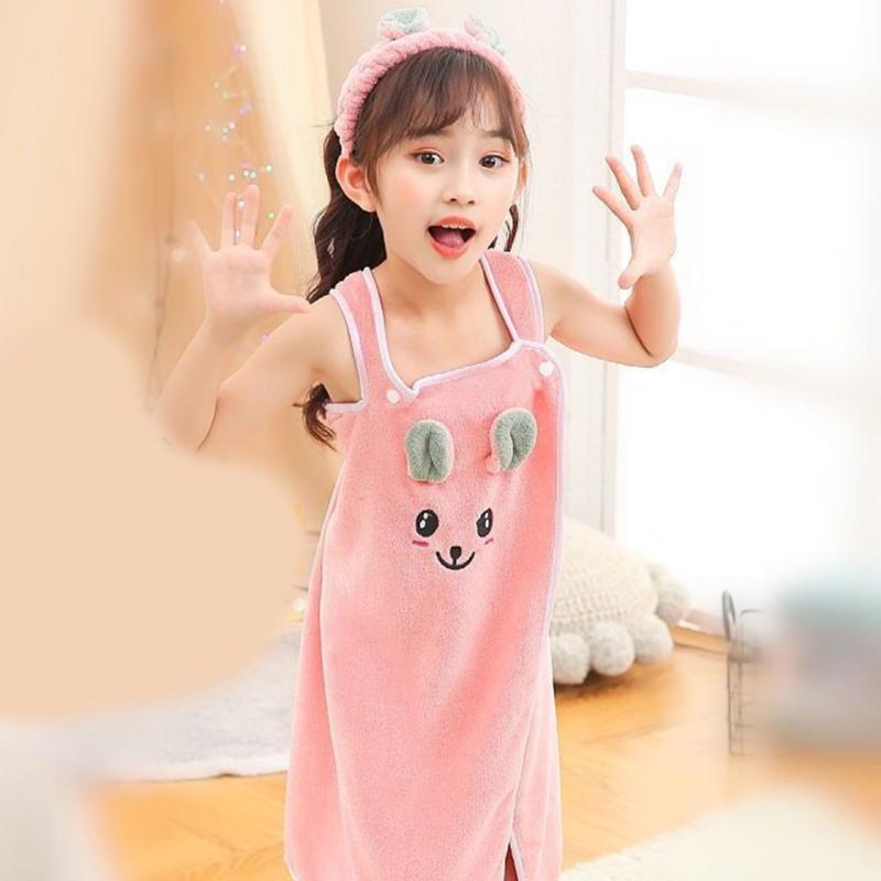 Kids Bathing Towel Comes With Hair Accessory Gentle On Sensitive Skin