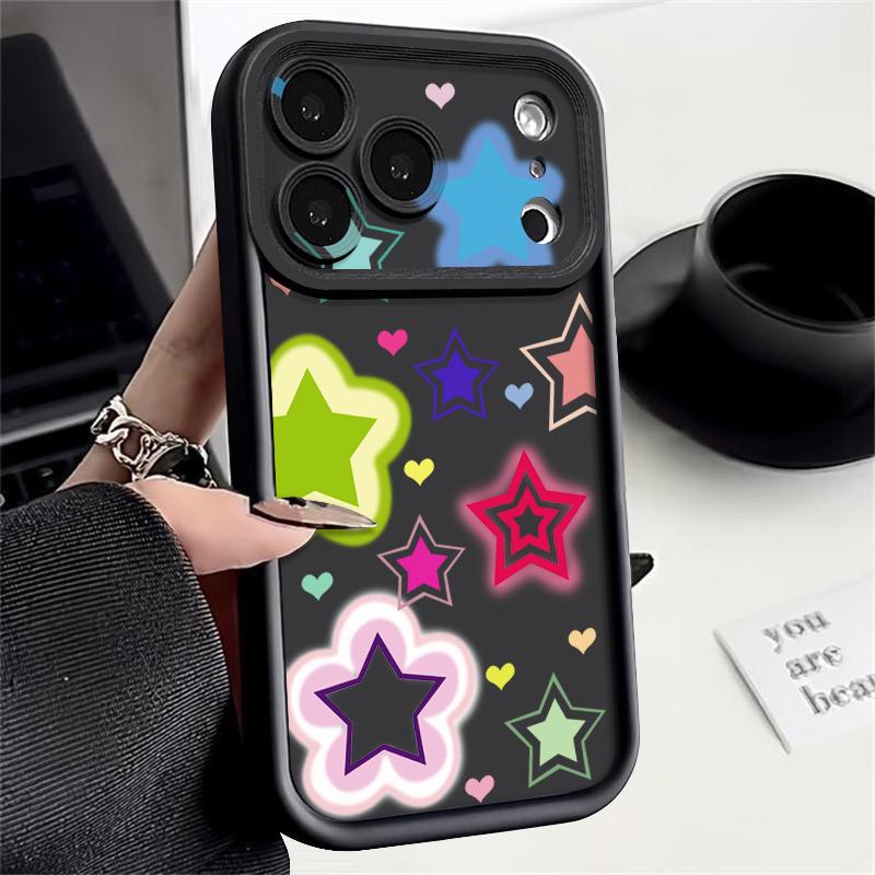 Shockproof Phone Case For iPhone 17 Pro Max Blended Colorful Stars Pattern Silicone Cover For iPhone 16 Pro Max Cover iPhone 15 14 13 12 11 16E