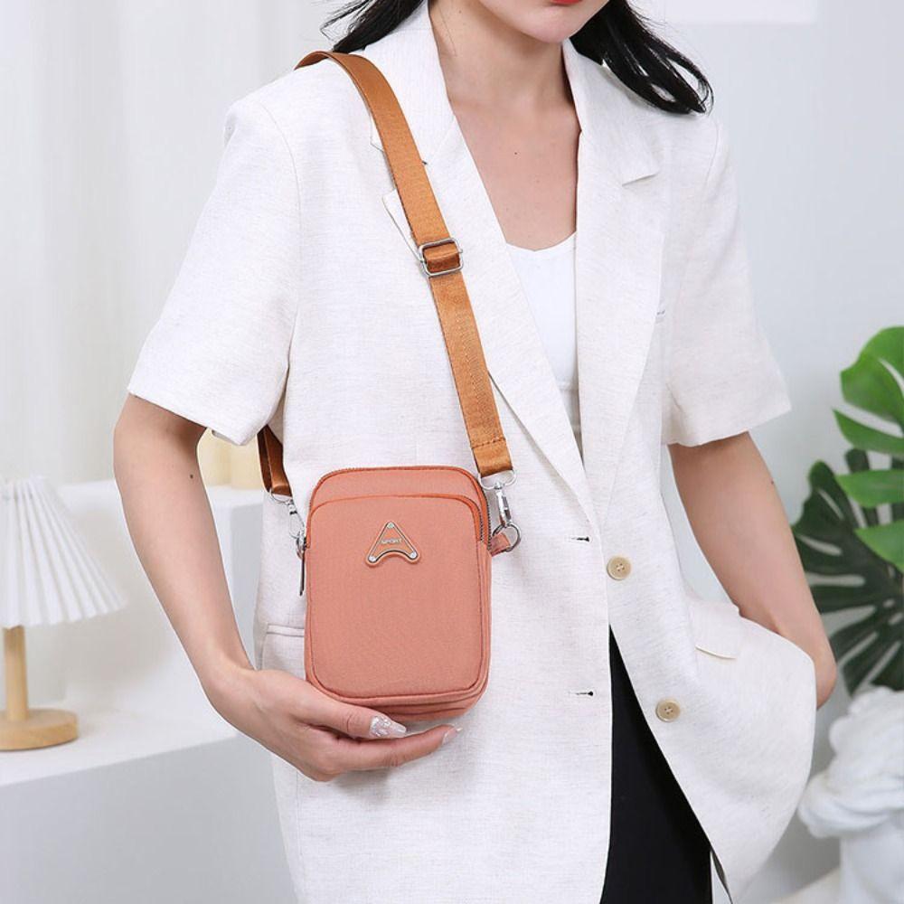 Multi layer Crossbody Bag Nylon Small Phone Bag Casual Canvas Shoulder Bag  Daily