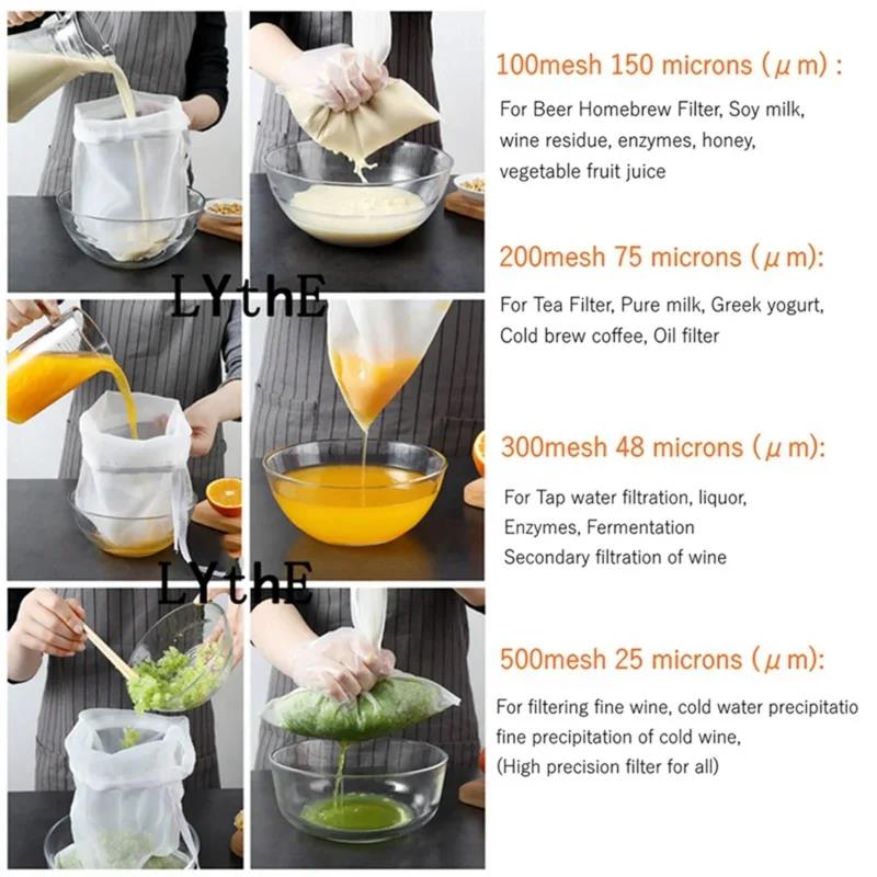 Ready Stocked 60/100/300/500  Home Beer Brewing Strainers Bag for Wine Making Filter BagHot Sell