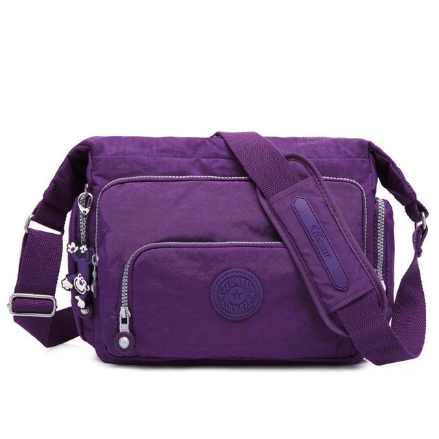 Alta Calidad A4 Hombres Mujeres Bolso de Hombro Mensajero Bandolera Gran Capacidad Bolso de Mano Cartera Impermeable Ligero Azul Púrpura Rojo