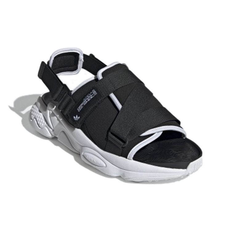 Adidas Originals Ozweego Series Sandal Velcro Casual Beach Sandals Unisex Sandals Black White GZ8410