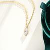 925 Sterling Silver 1CT Marquise Cut Moissanite Pendant Necklace for Women – 14K Gold Plated Minimalist Jewelry