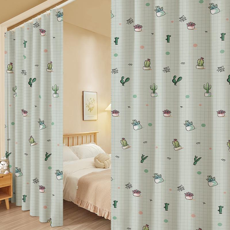 Punch-Free Movable Room Divider Curtain for Bedroom Privacy