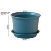 Plastic Round Flower Pots with Tray for Home Planters, Terrace, Garden Etc | Pack of 05 | Peacock | Size 8 Inch | for Home Indoor & Outdoor
