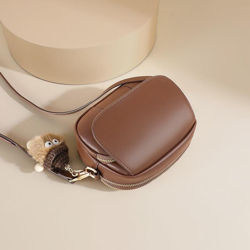 Bag Women'S Leather Women'S Bag Casual Fashion One Shoulder Foreign Style Niche Crossbody Bag Luggage