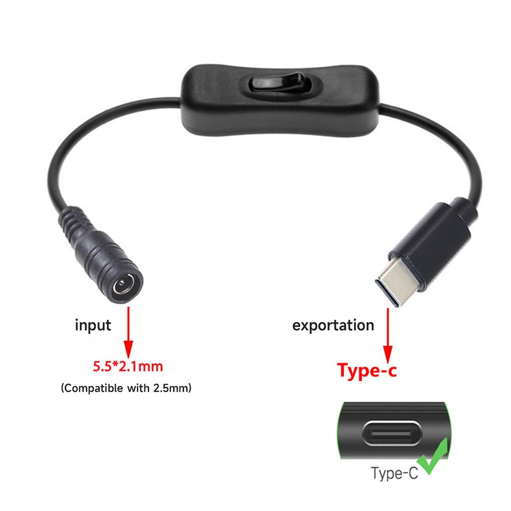 USB/Type C/Micro USB/Mini USB Male To 5.5x2.1mm Female Power Adapter Connector Cable Charging Adapter Converter 5V