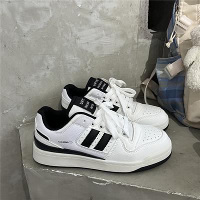 School Season Students Casual Male and Female Couples White Shoes Tide Korean Version Ins Street Shooting Harajuku Retro Sports Board Shoes Autumn