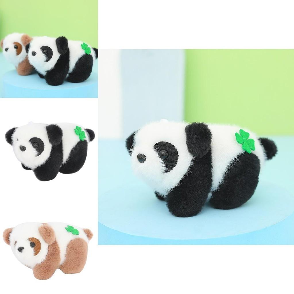 Adorable Plush Panda Keychain With Clover Charm For Girls Cute Backpack Decoration
